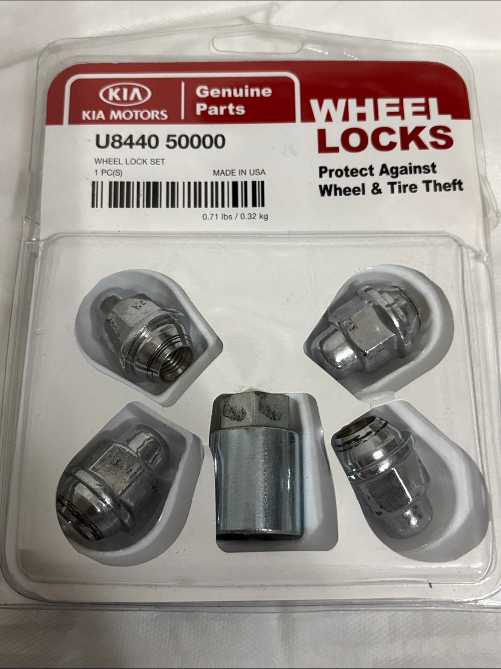 Kia Genuine Parts Chrome Wheel Lock Set U8440 50000